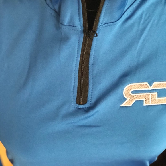 Light Blue Quarter Zip Athletic Pullover - Picture 4 of 6